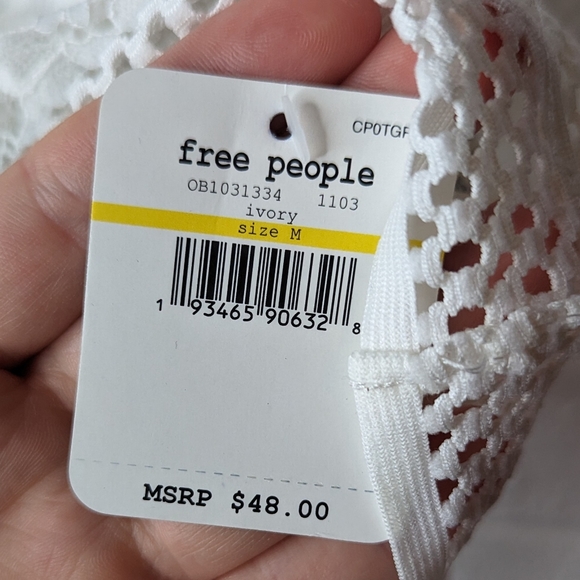 Free People Intimately Sitting Pretty Ivory Crossback Lace Bralette Brami - Picture 7 of 7